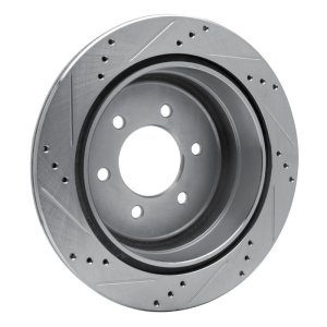 Ford F-150 Brake Rotor (1) - Rear Right - R1 Concepts - R1 Drilled & Slotted - Silver - `04-`11